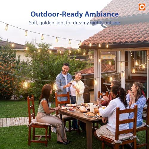 addlon 100FT LED Outdoor String Lights with Remote Waterproof Patio Lights with Shatterproof ST38 Replaceable Bulbs, Dimmable Outside Hanging Light Connectable for Porch, Backyard thumbnail 8