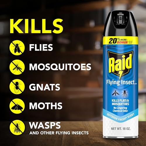 Raid Flying Insect Spray, Outdoor Fresh Scent, Kills Flies, Mosquitoes, and Other Flying Insects on Contact, for Indoor and Outdoor Use, 18oz thumbnail 2