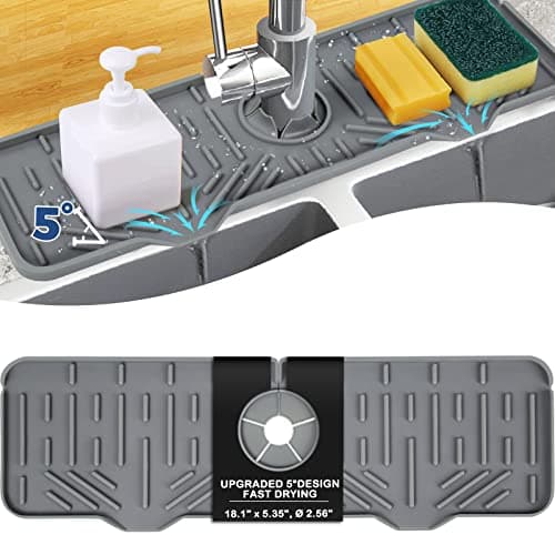 BFONS XL Charola Atrapagotas de Silicona para Llave, Gris