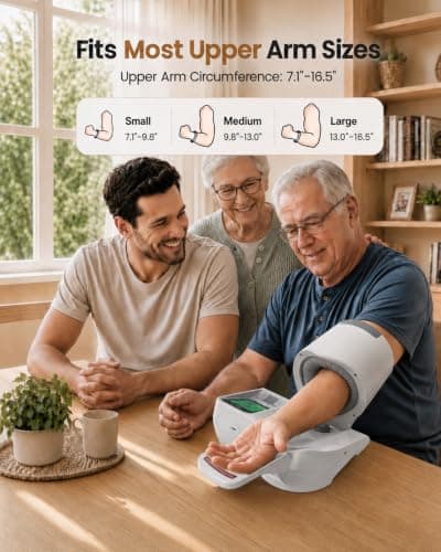 Blood Pressure Monitor, No-Wrap Barrel-Type Upper Arm Monitor for Home Use