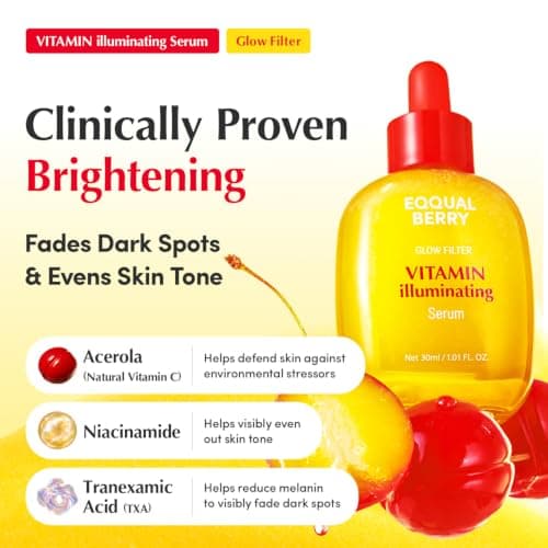 EQQUALBERRY Vitamin Illuminating Serum | Niacinamide 4% & TXA | Brightening Vitamin C Serum for Face Glow with Hyaluronic Acid | Dark Spot & Uneven Tone Care | Korean Skincare, 1.0 thumbnail 3