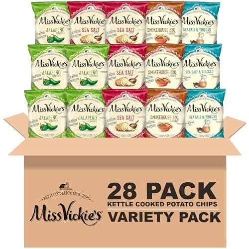 Miss Vickie's Kettle Cooked Potato Chips, Variety Pack, 1.375 Ounce (Pack of 28)