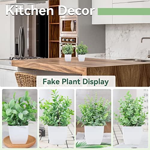 Miniatura de Der Rose 4 Pack Fake Plants Mini Artificial Greenery Potted Plants for Home Decor Indoor Office Table Room Farmhouse Bathroom Decor 3