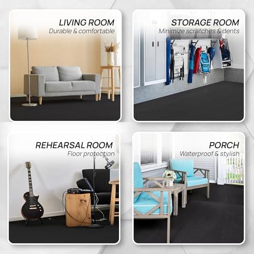 Yes4All EVA Interlocking Mats, Puzzle Floor Tiles, Foam Floor Padding with Border for Furniture, Home Space, Living Room, Garage 24 SQFT thumbnail 3