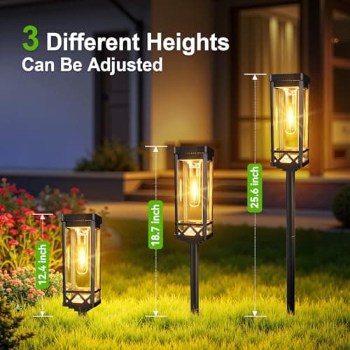 KOOPER Taller Solar Pathway Lights Outdoor, 8 Pack Upgraded Brighter Solar Garden Lights Solar Powered, Up To 15 Hours Outdoor Solar Lights for Yard Landscape Lighting Path Walkway thumbnail 5