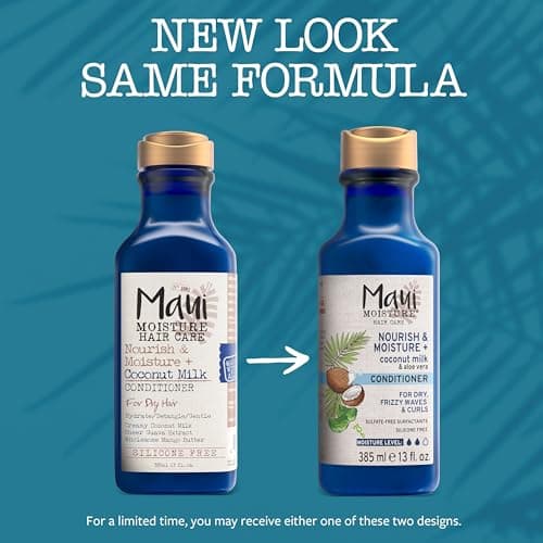 Acondicionador Maui Moisture Leche de Coco Nutre & Hidrata para Rizos, Sin Siliconas/Parabenos, 13 fl oz