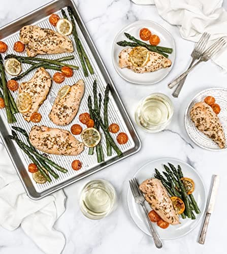 USA Pan Bakeware Half Sheet Pan, Set of 2 Baking Sheets, Aluminized Steel