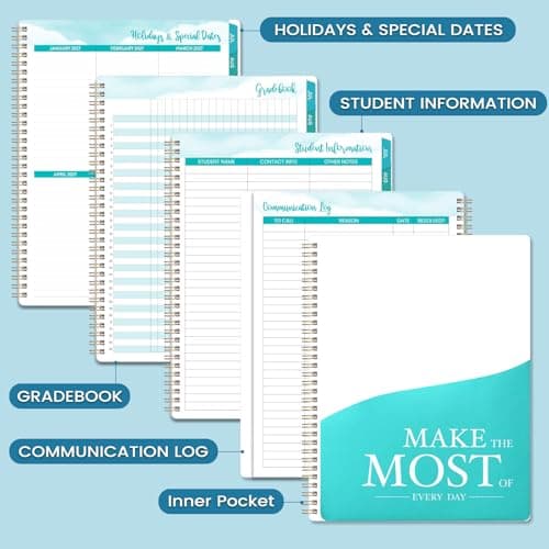 Teacher Planner 2026-2027 - Teacher Lesson Planner 2026-2027, 9" x 11", Jul.2026 - Jun.2027, Weekly & Monthly Lesson Plan Book for Teachers with Back pocket, Colorful Tabs thumbnail 6