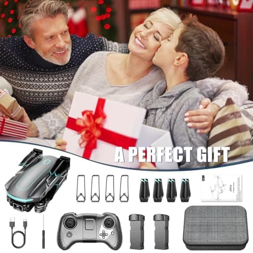 Drone with Camera for Adults and Beginners, 1080P HD FPV Foldable Mini Drones for Kids, 2 Batteries, Carrying Case, Trajectory Flight, Gravity Control, One-Key Takeoff/Landing, 360 thumbnail 7