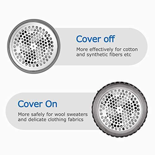 BEAUTURAL Fabric Shaver and Lint Remover, Sweater Defuzzer with 2-Speeds, 2 Replaceable Stainless Steel Blades, Battery Operated, Remove Clothes Fuzz, Lint Balls, Pills, Bobbles Gr thumbnail 2