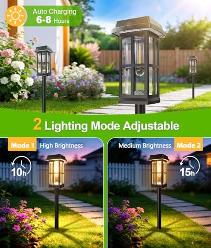 Miniatura de Set de 8 Luces Solares Ahaorigin para Exterior con 2 Modos de Iluminación 6