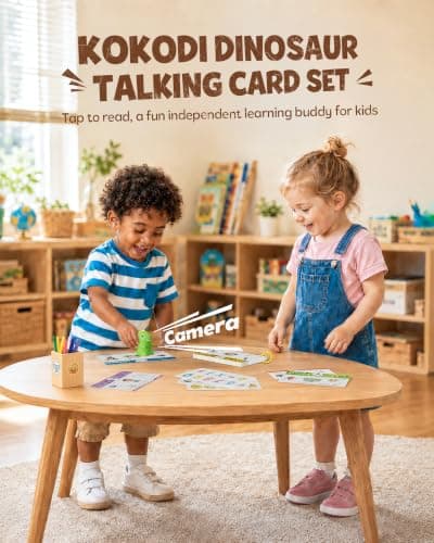 KOKODI Dinosaur Talking Pen with Phonics Cards, Autism Sensory Interactive Game for Kids Ages 3-8 Kindergarten Preschool Learning Activities, ABC 123 Learning Set for Toddler Educational Birthday Gift