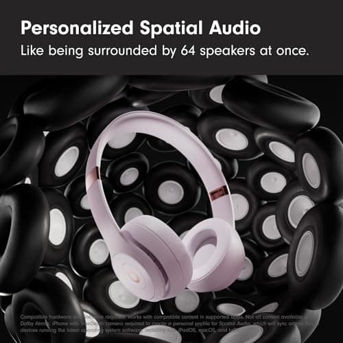 Beats Solo 4 - Wireless On-Ear Bluetooth Headphones, Up to 50-Hour Battery Life, Ultra-Lightweight Comfort, Powerful and Balanced Sound, Apple & Android Compatible - Cloud Pink thumbnail 4