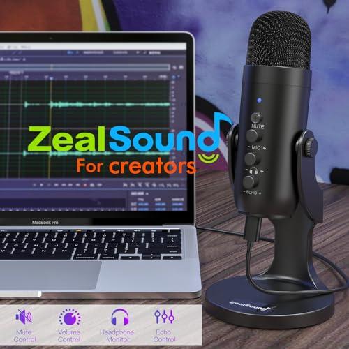 Miniatura de Micrófono USB ZealSound K66 para Podcast y Streaming: Reducción de Ruido, Monitoreo y Control Total 8