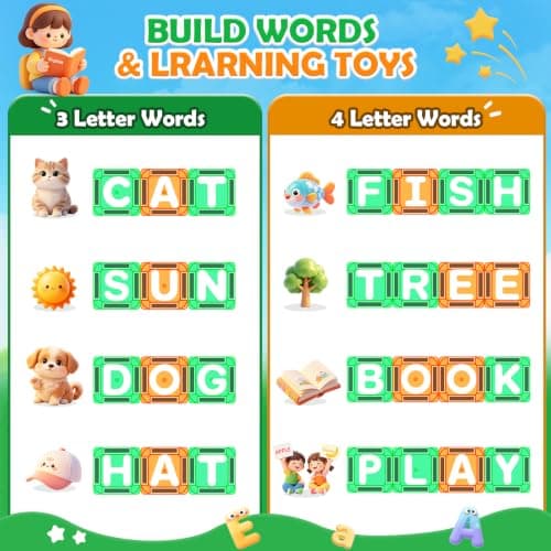 Bloques Magnéticos Educativos de Letras para Niños