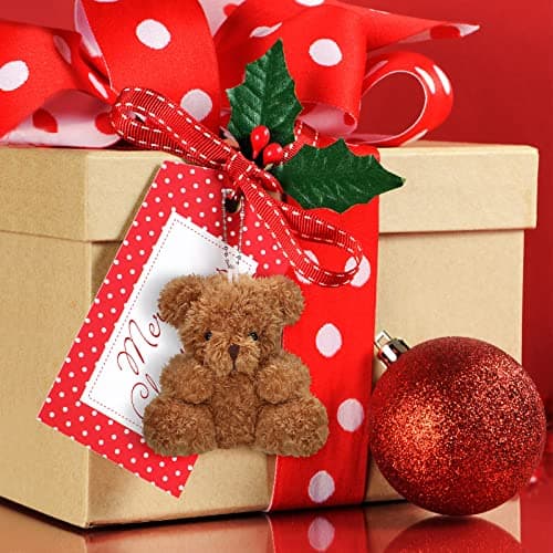 18 Sets de Mini Osos de Peluche Hungdao con Bolsas y Etiquetas Kraft para Recuerdos de Fiesta