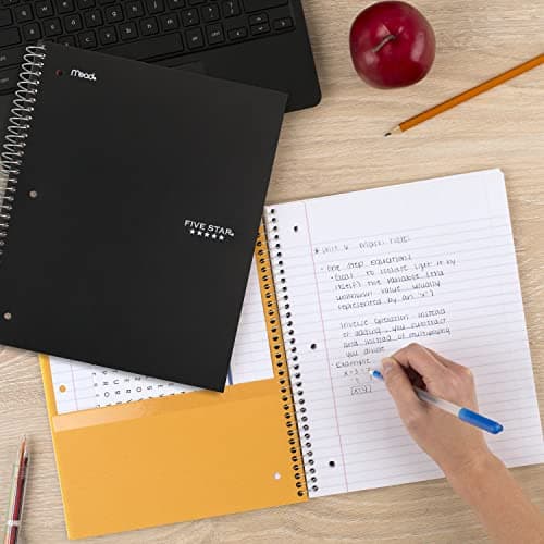 Miniatura de Cuaderno Espiral Five Star + App de Estudio, 5 Materias, Raya, 8.5" x 11", 200 Hojas, Antiderrames de Tinta, Cubierta Impermeable, Negro 7