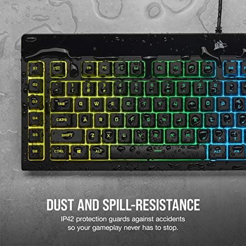 Corsair K55 RGB PRO Membrane Wired Gaming Keyboard – IP42 Dust and Spill-Resistant – 6 Macro Keys with Elgato Integration – iCUE Compatible – QWERTY NA – PC, Mac, Xbox – Black thumbnail 5