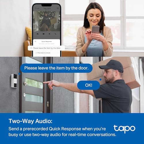 Tapo 2K Wireless Smart Video Doorbell with Chime - 160° Ultra-Wide View,Person Detection, Ring Call, 2-Way Audio, Subscription-Free Local Storage/Optional Cloud, Motion Only Alert, thumbnail 8