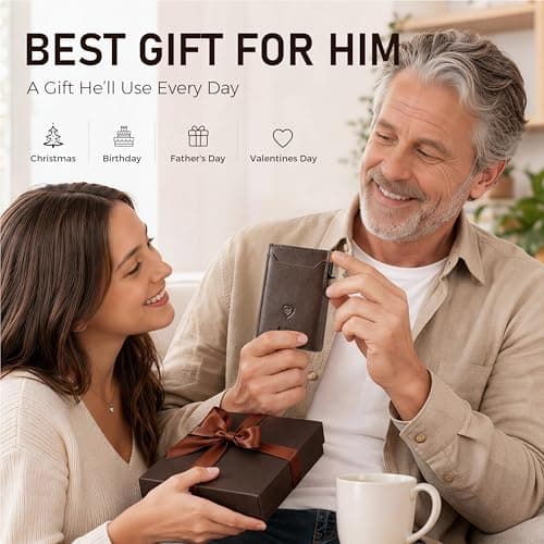 RUNBOX Wallet for Men 9-13 Cards RFID Blocking Slim Pop-Up Card Holder