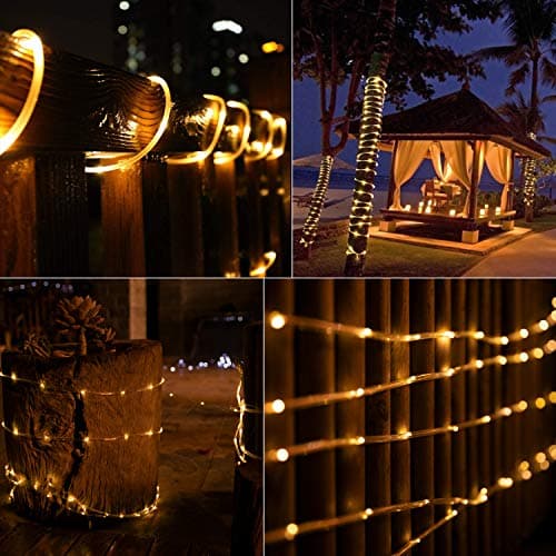 Miniatura de Manguera de Luces Solares Brightown de 39 pies, 100 LEDs, Impermeable, Blanco Cálido 7