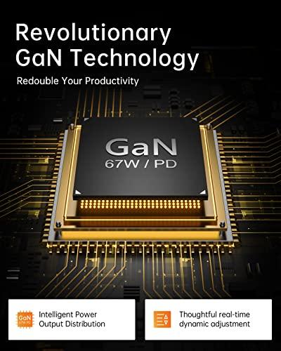 Cargador Rápido Plegable SELORE GaN USB-C 67W con 2 Puertos y Cable de 100W