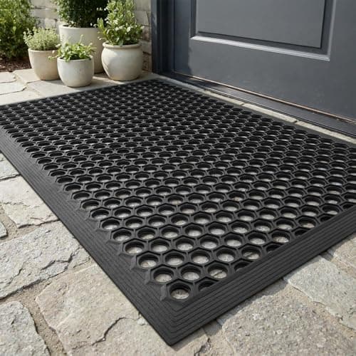 Felpudo RESARE para Exterior 17"x30" de Goma Antideslizante y Todo Clima