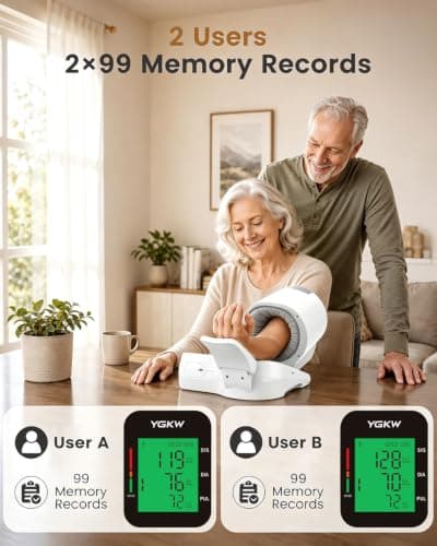 Blood Pressure Monitor, No-Wrap Barrel-Type Upper Arm Monitor for Home Use