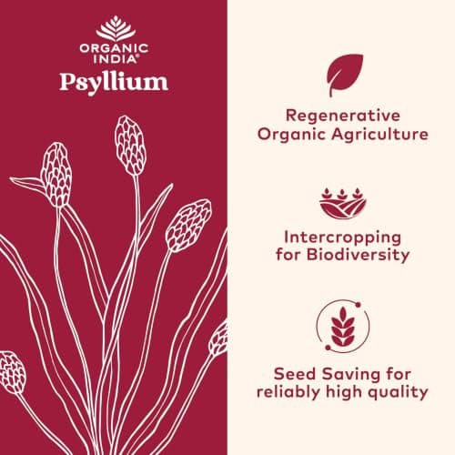 Organic India Whole Psyllium Husk Powder Organic, Vegan, 12 oz (Pack of 1) thumbnail 2