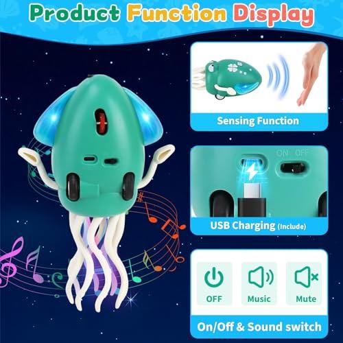 Miniatura de LZZAPJ Electric Dancing Octopus Light Music Suitable for 12-18 Months Old Baby Toys, Kid Crawling Squid Toys Suitable for Toddler Tummy Time, Birthday for 1 2 3 4 5 6 Year Old Boy  7