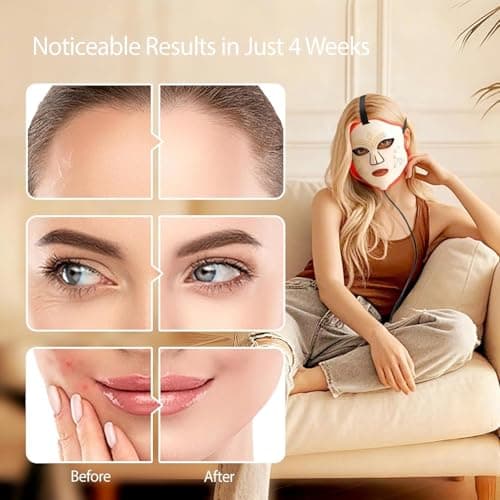 Miniatura de Máscara LED de Terapia de Luz Roja Facial 4 en 1 con NIR, Azul y Roja - Portátil y Recargable 5