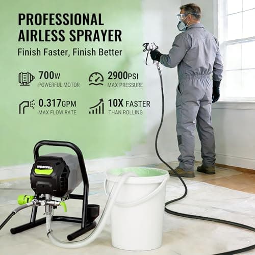 WORKPRO 700W Airless Paint Sprayer, 2900PSI High Efficiency thumbnail 2