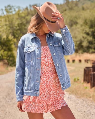 Miniatura de Chaqueta de mezclilla oversized para mujer Luvamia 6