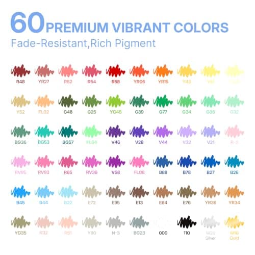 Marcadores Acrílicos WUO 60 Colores: Punta Pincel, Control Tinta y Sin Manchas