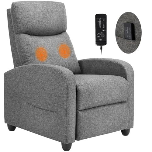 Sillón Reclinable Masajeador Sweetcrispy Ajustable con Soporte Lumbar, Compacto, Gris Oscuro