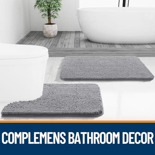 Miniatura de Tapete de Baño OLANLY 30x20 de Chenilla Extra Suave y Absorbente 7