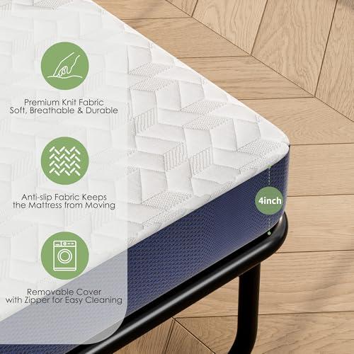 Colchón Wellynap Gel Memory Foam 4 Pulgadas para Sofá Cama Queen