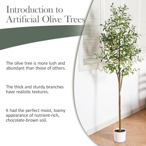 Miniatura de Olivo Artificial Sillaff de 6 Pies con Maceta y Frutos para Interiores 4