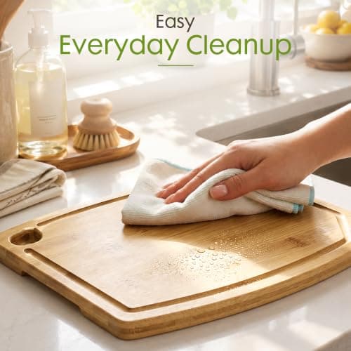 Miniatura de Tabla de Cortar Grande de Bambú Astercook para Cocina 8