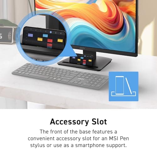 msi PRO MP241 E14V 24-inch IPS 1920 x 1080 (FHD) Office Monitor, 144Hz, Free-Sync, HDMI, DisplayPort, VESA Mountable, Tilt, Speaker, 4-Side Slim Bezel 1ms, Black thumbnail 7