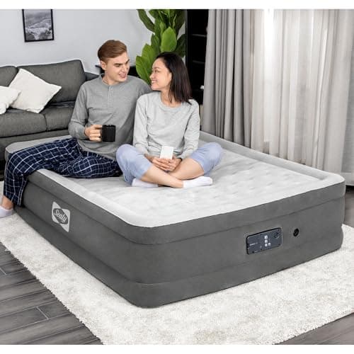 Sealy: AlwayzAire 18" Airbed - Queen - Built-in Comfort Pump, Inflatable Matress, USB Charge, Wave Beam Construction, Adjustable Firmness, Storage Bag