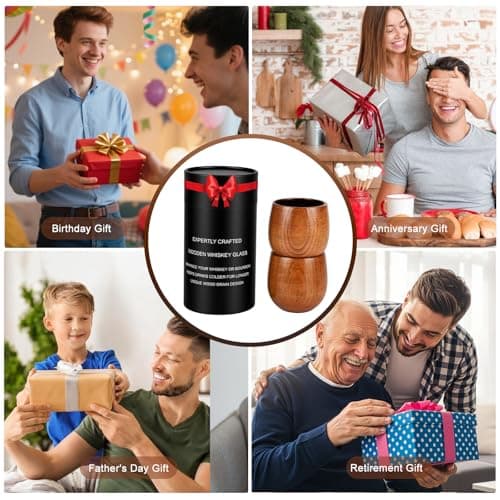Charred Wooden Bourbon Drinking Glass, Bourbon Gifts for Men, 2 Pack, 10 oz thumbnail 6