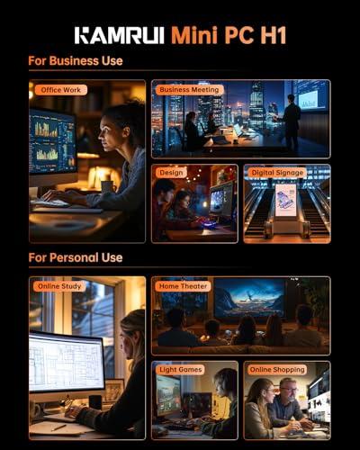 KAMRUI Mini Gaming PC, Hyper H1 11 Pro AMD Ryzen 7 6800H (8C/16T,up to 4.7GHz) Mini PC, 32GB DDR5 4800MHz 512GB SSD,Mini Desktop Computers Radeon 680M Triple 4K Display/2.5G LAN/Wi