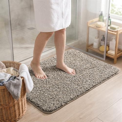 Miniatura de Tapete de Baño Suave y Antideslizante 20''x32'' | Absorbente, Lavable a Máquina, Color Topo 3