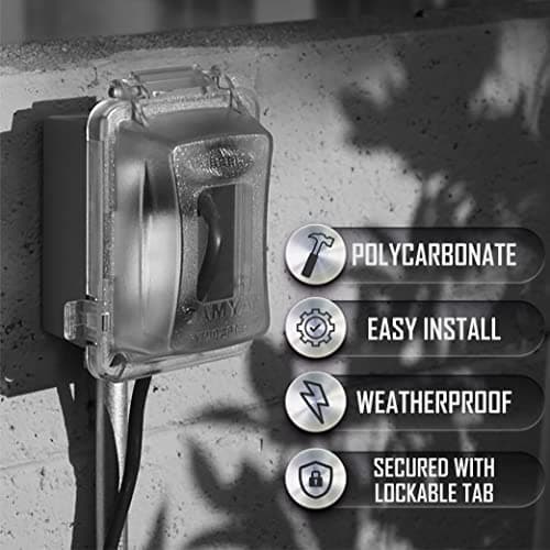 TayMac MM420C 1-Gang Nonmetallic Extra Duty Weatherproof In-Use Horizontal/Vertical 16-in-1 Standard Cover, 2.75 in, Clear thumbnail 5