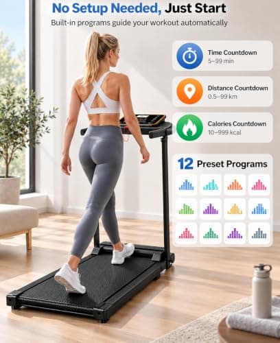 Treadmills for Home Walking Pad - Foldable Treadmill 0.6-6.2 MPH Caminadora Eléctrica para casa Compact Running Machine Portable Folding Pads with Handle Bar thumbnail 6
