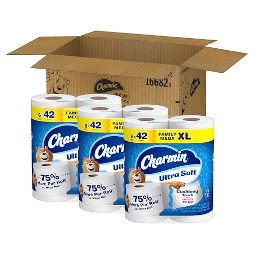Charmin Ultra Soft Cushiony Touch Toilet Paper, 18 Family Mega XL = 126 Regular Rolls, 2-Ply, White thumbnail 10