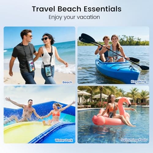 Niveaya Double Space Waterproof Phone Pouch - 2 Pack, Waterproof Phone Lanyard Case with iPhone 17/16/15/14/13 Pro Max up to 8.3", Phone Dry Bags for Vacation Beach Pool Kayak Cruise Travel Essentials thumbnail 7