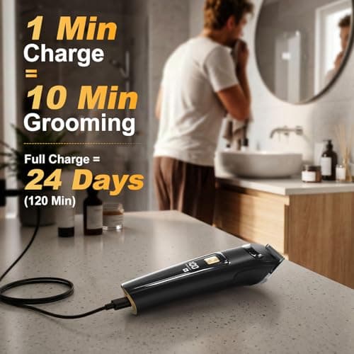RICAF Beard Trimmer for Men,Fast Charge 4-in-1 Kit,18 Lengths,Gift for Men | Waterproof Mustache Grooming Kit, Rechargeable Beard Hair Nose Ear & Body Trimmer, Face Shaver, gift for men,husband & fath