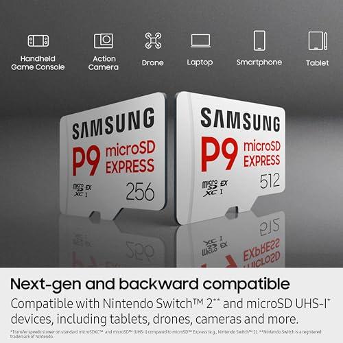 Miniatura de Samsung P9 Express microSDXC 256GB (800 MB/s) para Nintendo Switch 2 9